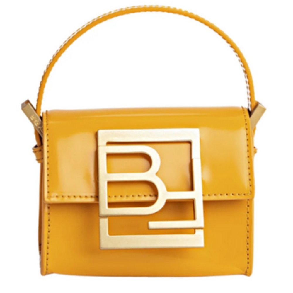 By Far Micro Fran Sunflower Semi Patent Leather Bag